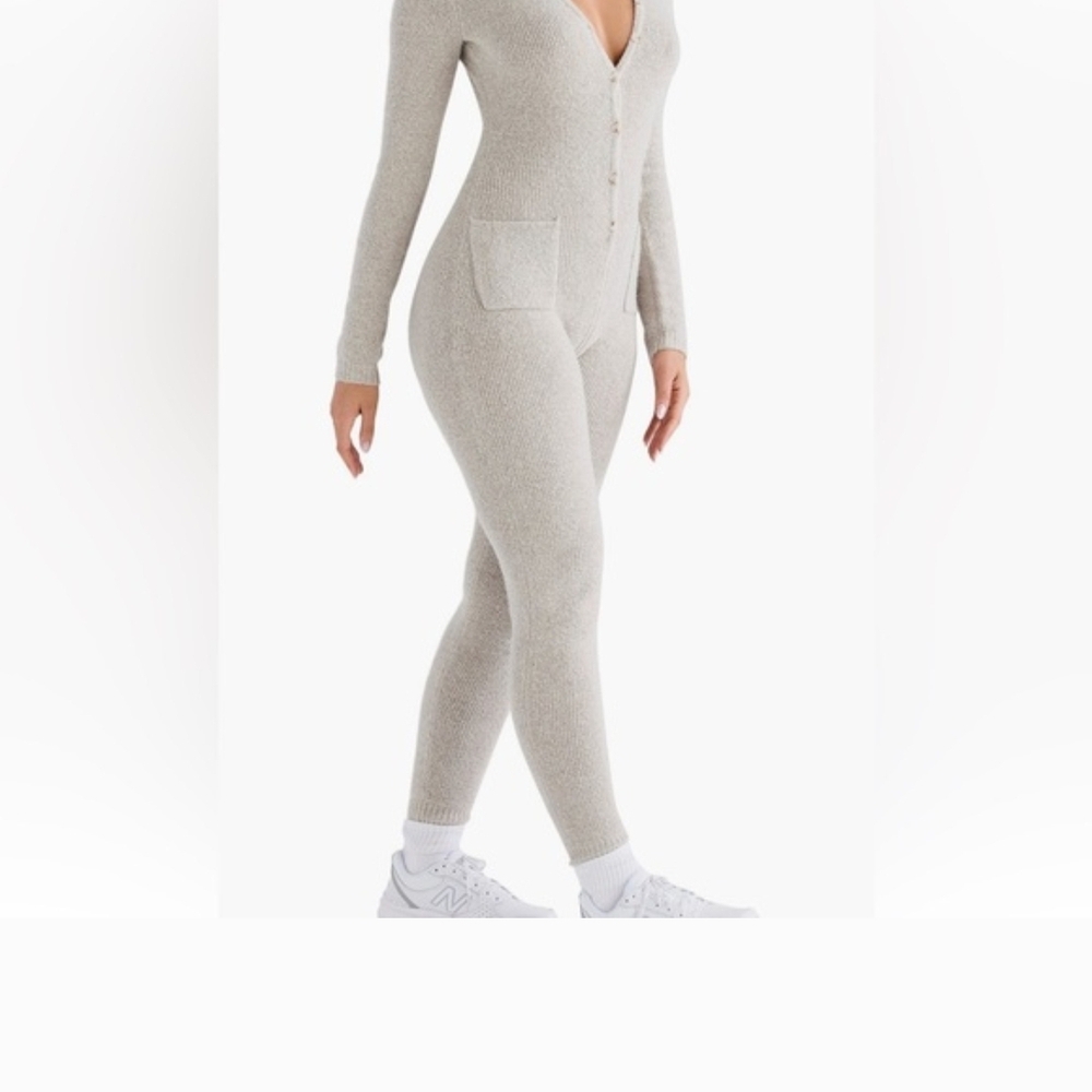 House Of CB Cozy Cream Knit Jumpsuit - Picture 7 of 7